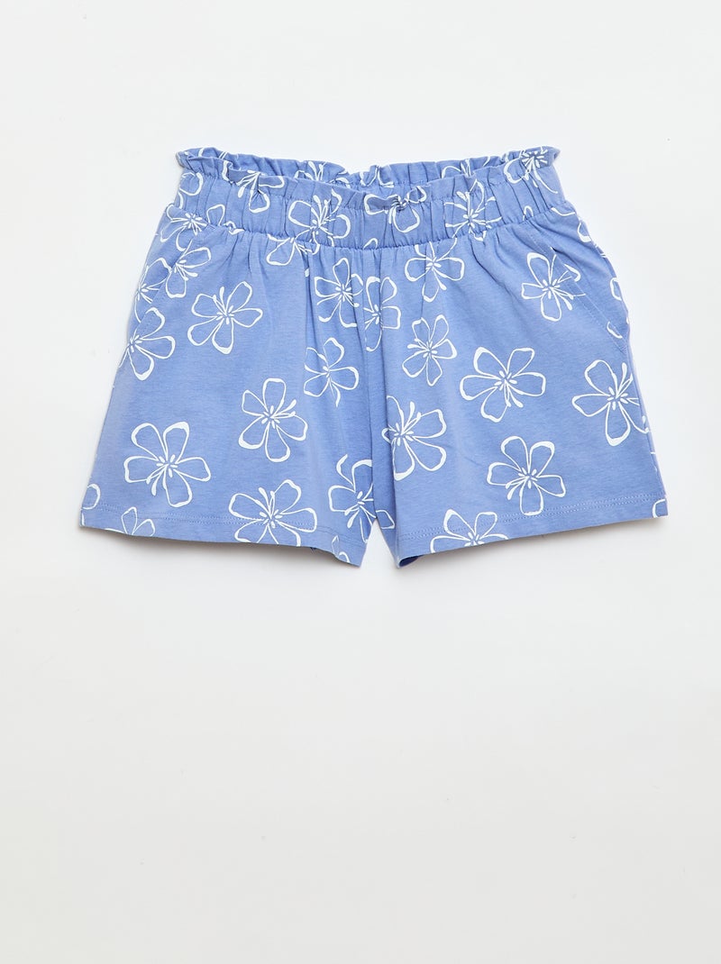 Pack de 2 pantalones cortos con cintura elástica Azul - Kiabi