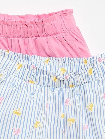 Pack de 2 pantalones cortos con cintura elástica