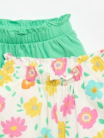 Pack de 2 pantalones cortos con cintura elástica