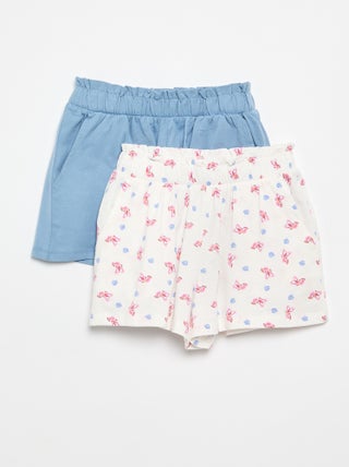 Pack de 2 pantalones cortos con cintura elástica