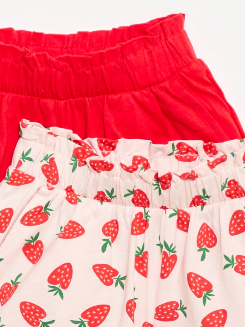Pack de 2 pantalones cortos con cintura elástica Rosa - Kiabi