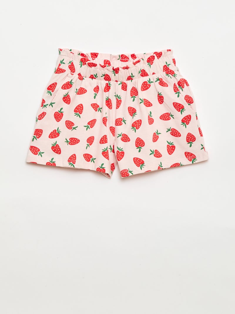 Pack de 2 pantalones cortos con cintura elástica Rosa - Kiabi