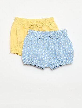 Pack de 2 pantalones cortos con lazos de fantasía