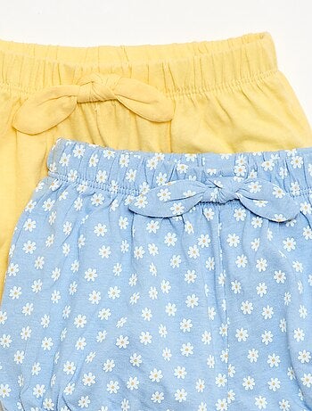 Pack de 2 pantalones cortos con lazos de fantasía