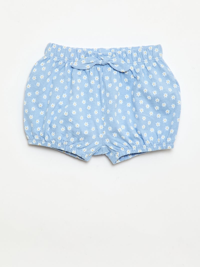 Pack de 2 pantalones cortos con lazos de fantasía Azul - Kiabi