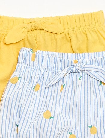 Pack de 2 pantalones cortos con lazos de fantasía