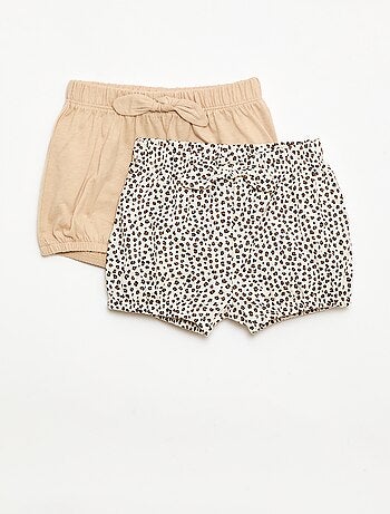Pack de 2 pantalones cortos con lazos de fantasía