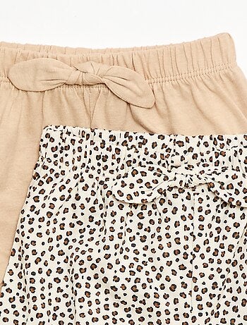 Pack de 2 pantalones cortos con lazos de fantasía