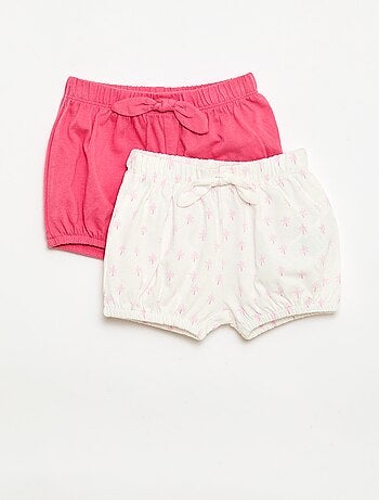 Pack de 2 pantalones cortos con lazos de fantasía