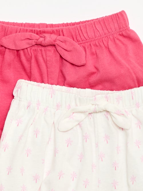Pack de 2 pantalones cortos con lazos de fantasía - Kiabi