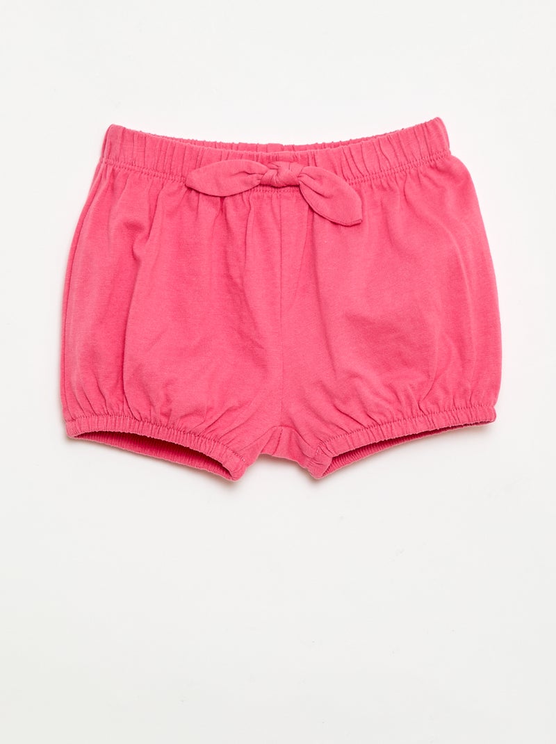 Pack de 2 pantalones cortos con lazos de fantasía Blanco - Kiabi