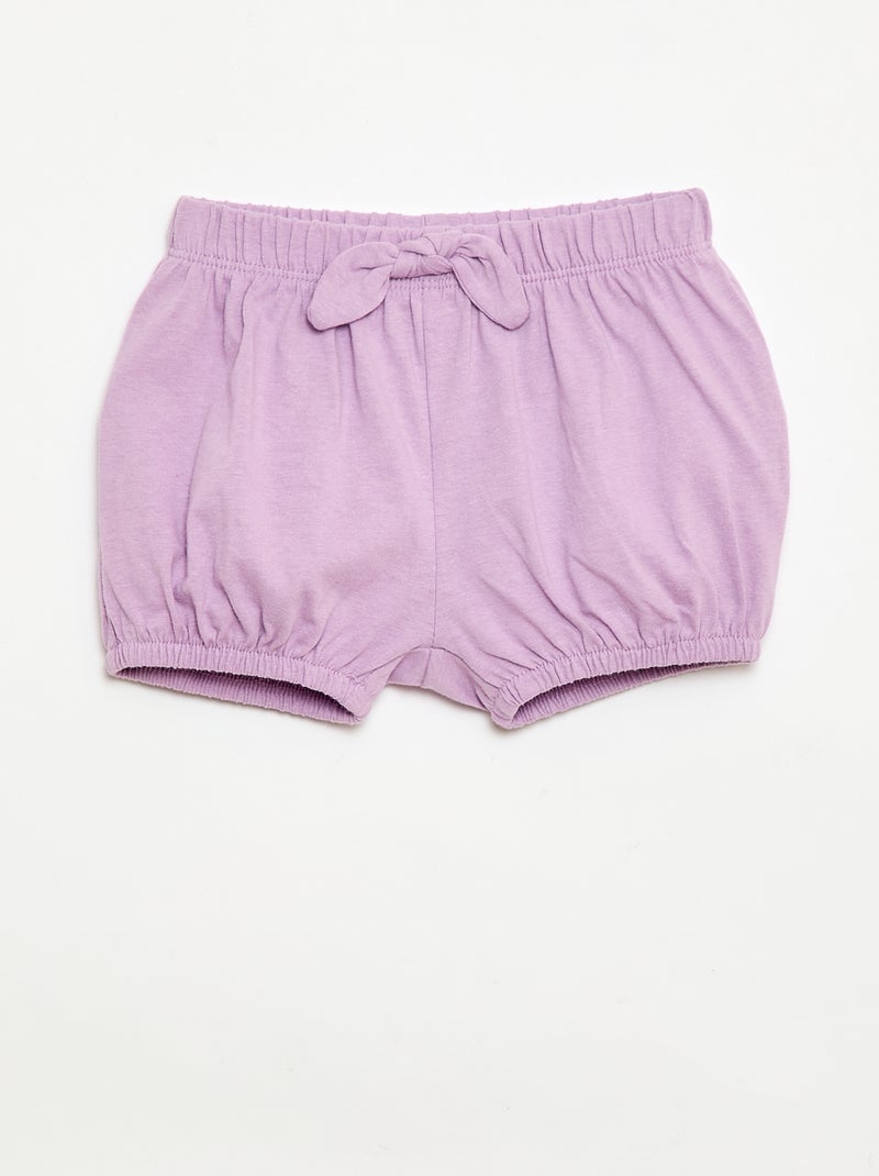 Pack de 2 pantalones cortos con lazos de fantasía Blanco - Kiabi