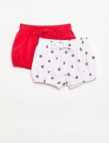 Pack de 2 pantalones cortos con lazos de fantasía