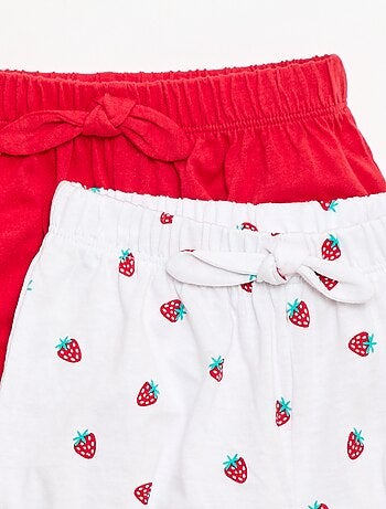 Pack de 2 pantalones cortos con lazos de fantasía