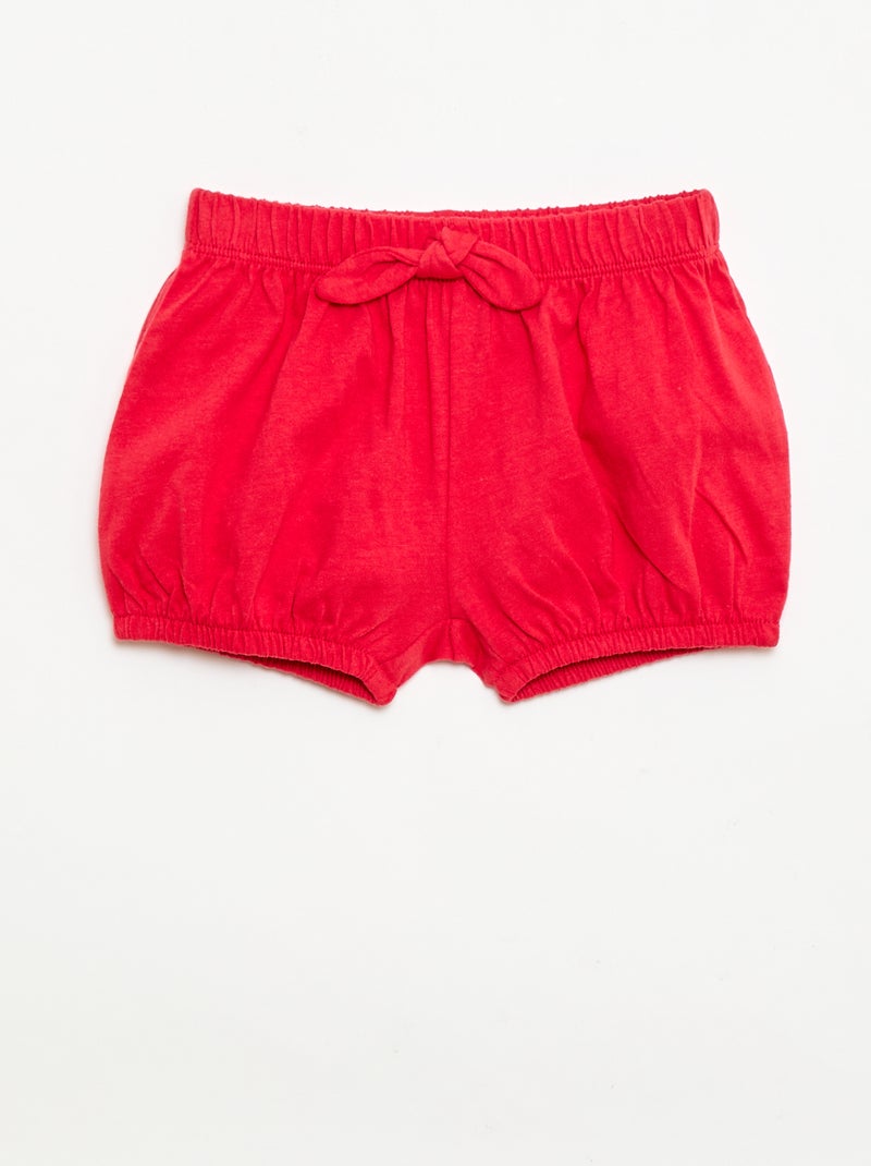 Pack de 2 pantalones cortos con lazos de fantasía Blanco - Kiabi