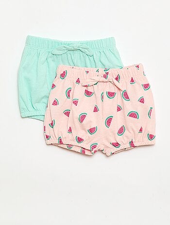 Pack de 2 pantalones cortos con lazos de fantasía