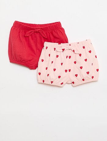 Pack de 2 pantalones cortos con lazos de fantasía