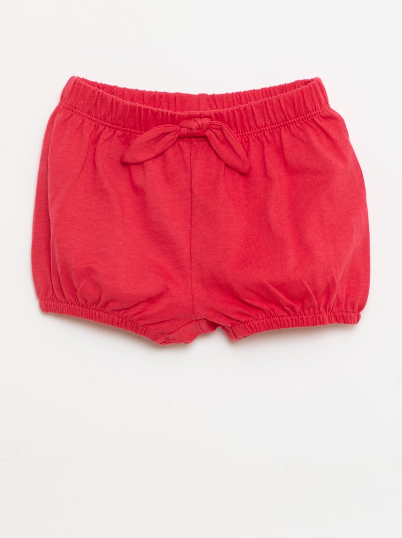 Pack de 2 pantalones cortos con lazos de fantasía Rosa - Kiabi