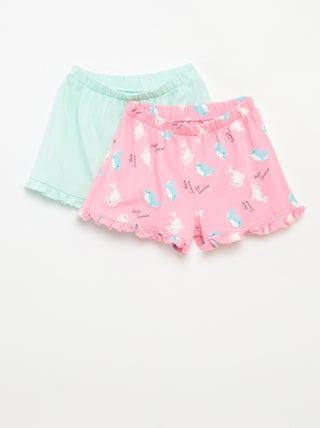 Pack de 2 pantalones cortos con volantes