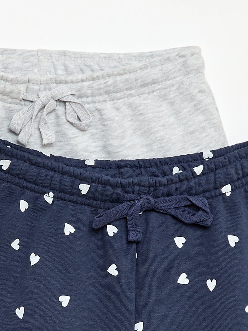 Pack de 2 pantalones cortos de algodón Azul - Kiabi