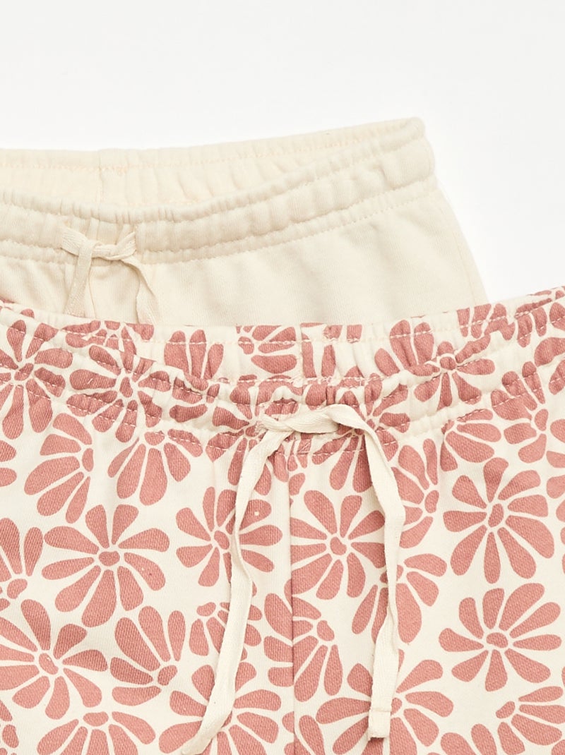 Pack de 2 pantalones cortos de algodón Beige - Kiabi