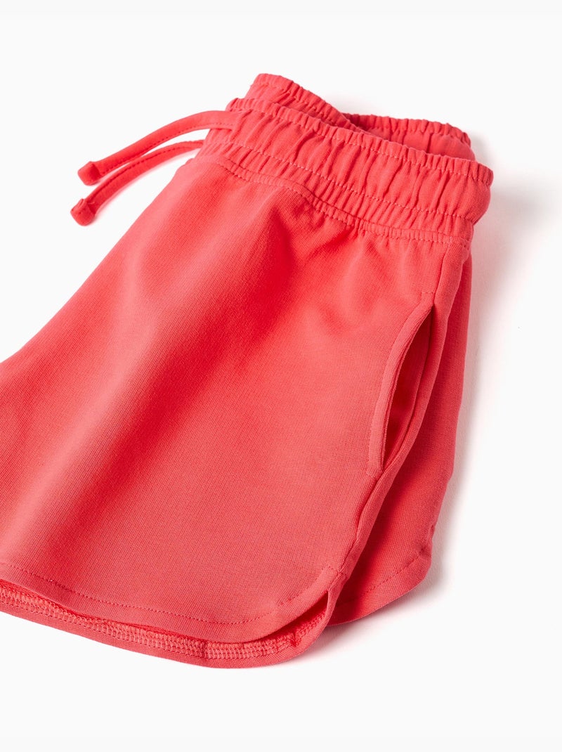 Pack de 2 pantalones cortos de algodón con cordón Rosa - Kiabi