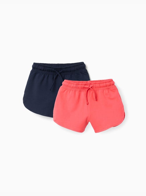 Pack de 2 pantalones cortos de algodón con cordón - Kiabi