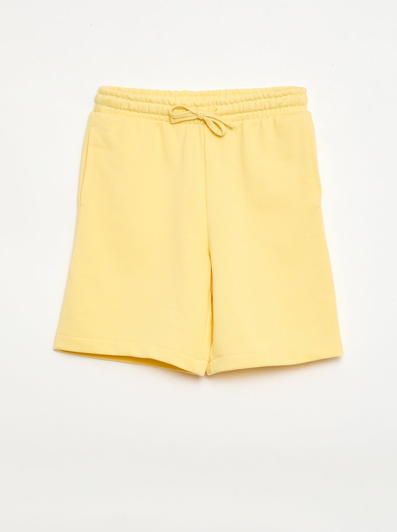 Pack de 2 pantalones cortos de algodón liso Amarillo - Kiabi