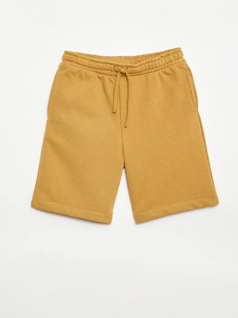 Pack de 2 pantalones cortos de algodón liso Amarillo - Kiabi