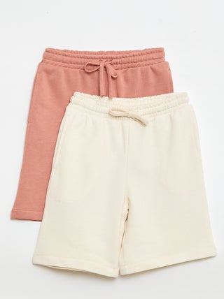 Pack de 2 pantalones cortos de algodón liso