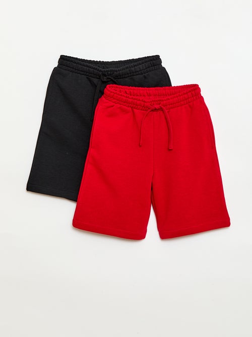 Pack de 2 pantalones cortos de algodón liso - Kiabi