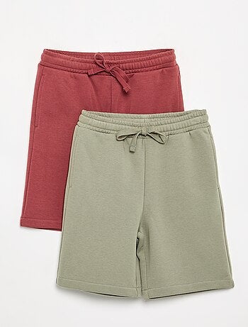 Pack de 2 pantalones cortos de algodón liso
