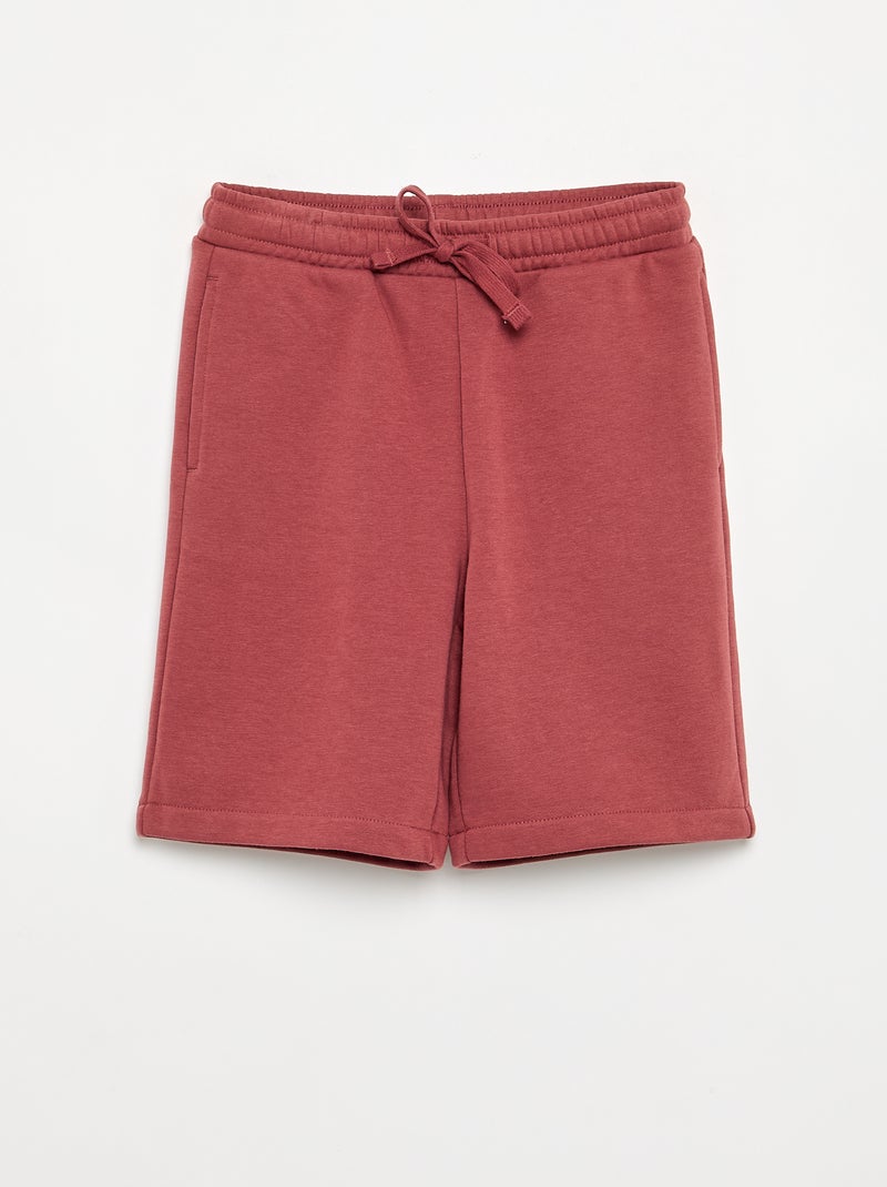Pack de 2 pantalones cortos de algodón liso Rojo - Kiabi