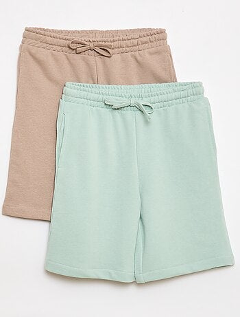 Pack de 2 pantalones cortos de algodón liso