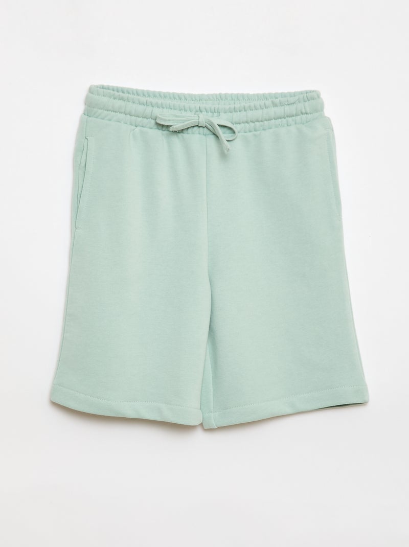 Pack de 2 pantalones cortos de algodón liso Verde - Kiabi