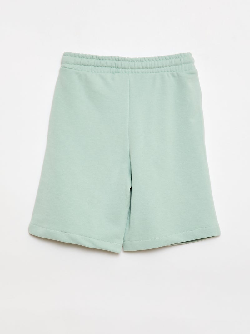 Pack de 2 pantalones cortos de algodón liso Verde - Kiabi