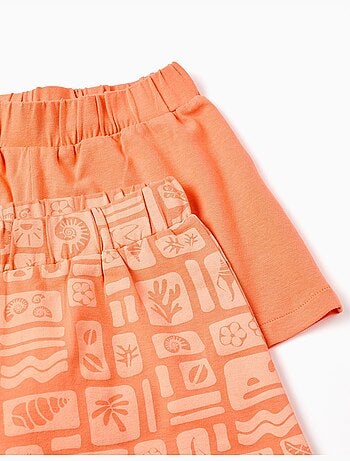 Pack de 2 pantalones cortos de algodón lisos y estampados