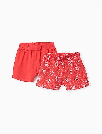 Pack de 2 pantalones cortos de algodón lisos y estampados