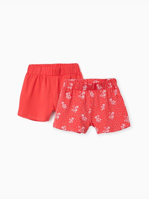 Pack de 2 pantalones cortos de algodón lisos y estampados - Kiabi