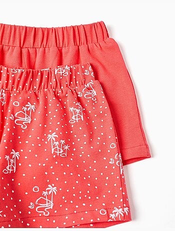 Pack de 2 pantalones cortos de algodón lisos y estampados