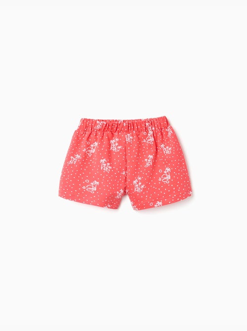 Pack de 2 pantalones cortos de algodón lisos y estampados - Kiabi