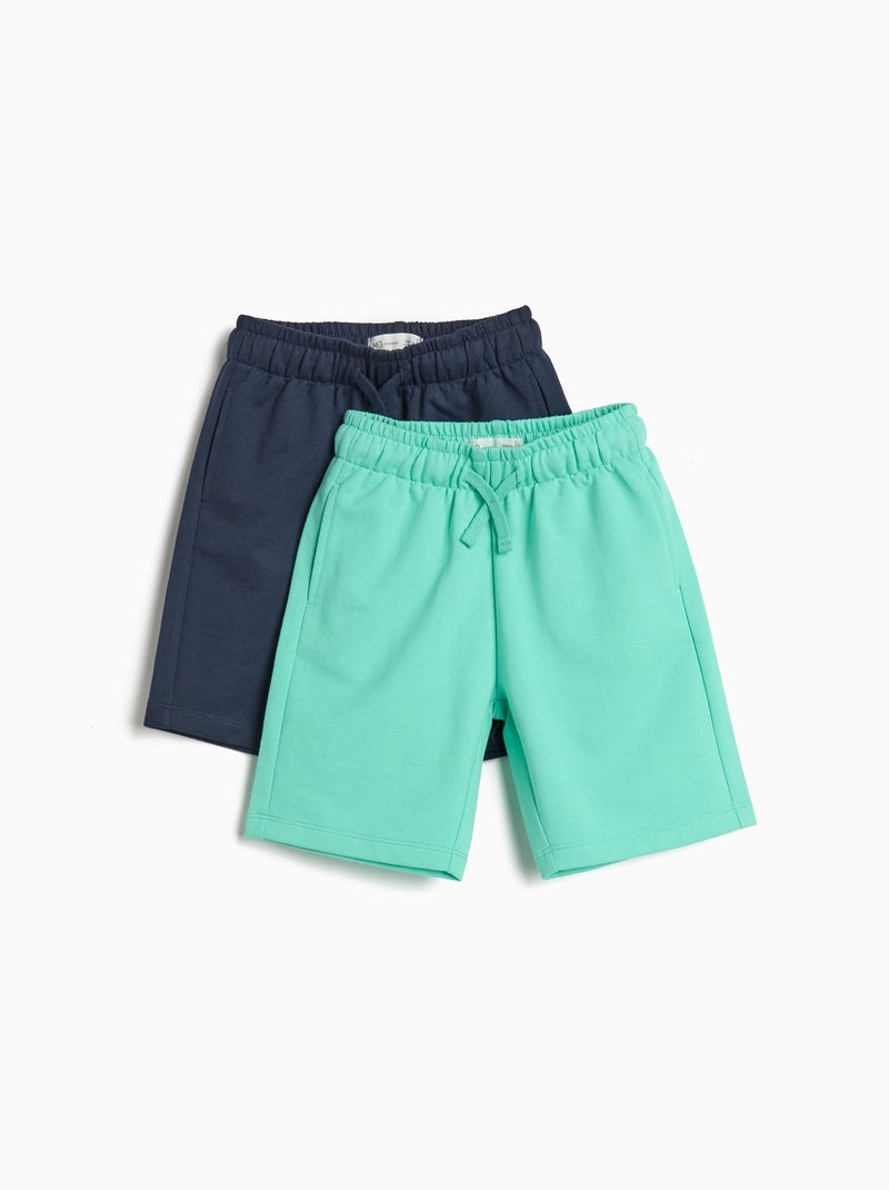 Pack de 2 pantalones cortos de felpa, MO Fashion Verde - Kiabi