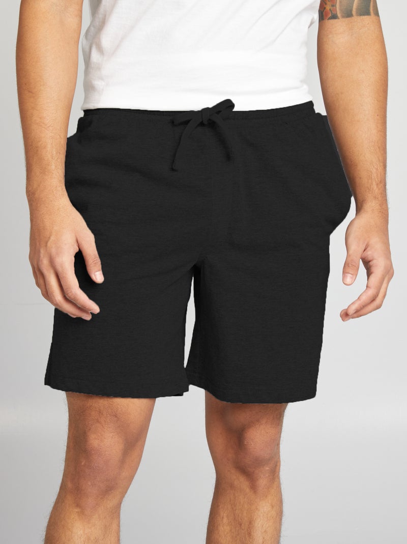 Pack de 2 pantalones cortos de noche NEGRO - Kiabi