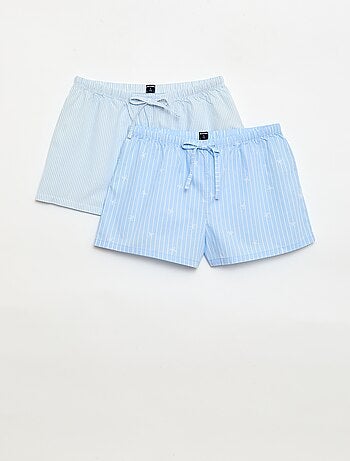 Pack de 2 pantalones cortos de popelina con cordón de algodón