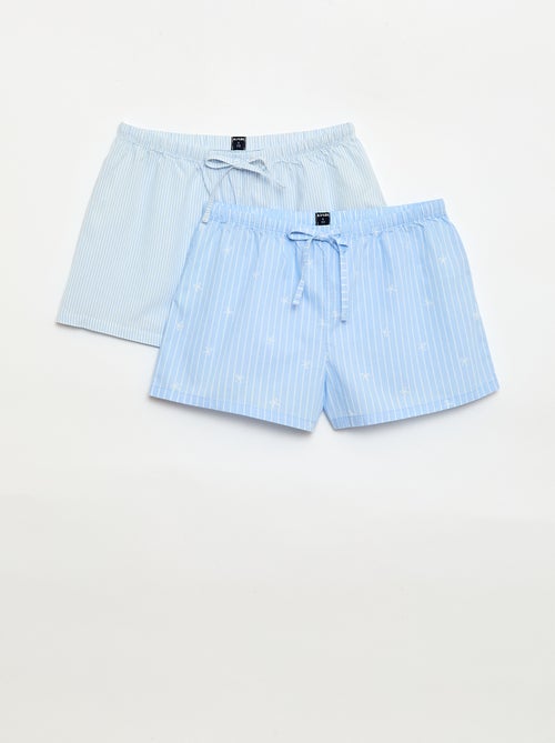 Pack de 2 pantalones cortos de popelina con cordón de algodón - Kiabi