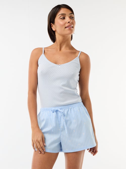 Pack de 2 pantalones cortos de popelina con cordón de algodón - Kiabi