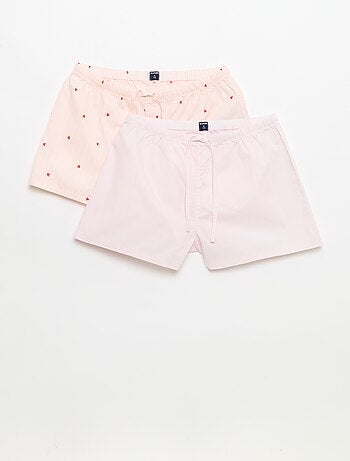Pack de 2 pantalones cortos de popelina con cordón de algodón