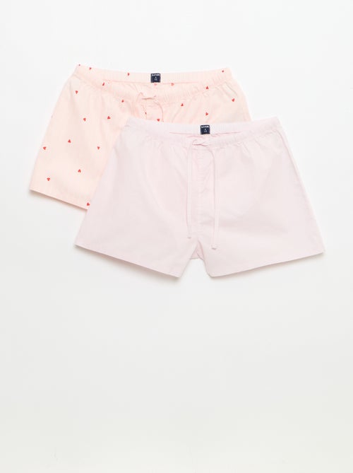 Pack de 2 pantalones cortos de popelina con cordón de algodón - Kiabi