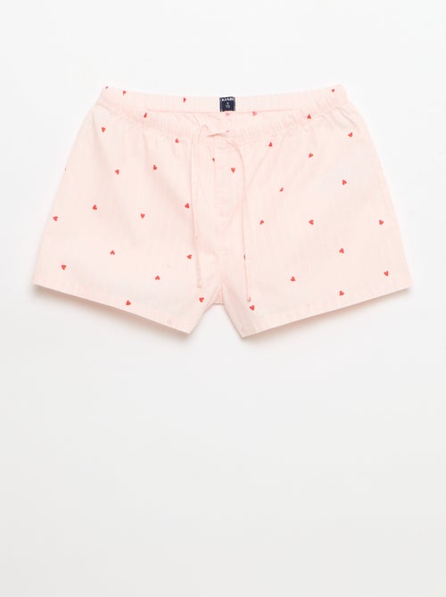 Pack de 2 pantalones cortos de popelina con cordón de algodón - Kiabi