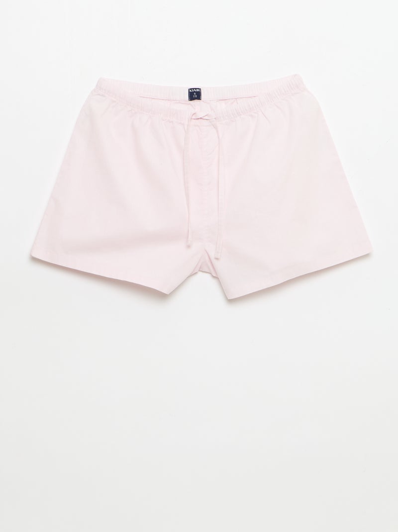 Pack de 2 pantalones cortos de popelina con cordón de algodón Rosa - Kiabi